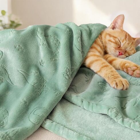 BORITAR Baby Blanket for Boys Girls, Ultra Soft Warm 3D Animal Print Blanket for Newborn Infant Toddler, Fleece Fluffy Blanket for Crib, Stroller (30x40 Inches, Sage Green) in Saudi Arabia
