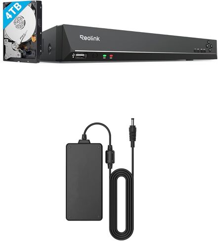 REOLINK 16CH Network Video Recorder Bundle with Extra 200W Power Adapter, Backup Power for Reolink NVR, 24/7 Recording to Pre-Installed 4TB HDD, Compatible with 4/5/8/12/16MP PoE Cameras in Saudi Arabia
