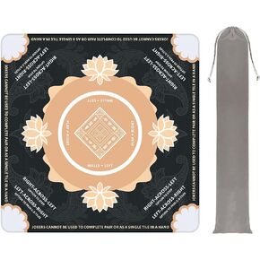 بساط ماجونج للطاولة مع حقيبة حمل، 31.5 * 31.5 بوصة بساط ألعاب مانع للانزلاق لتقليل الضوضاء من أجل ماجونج، والبوكر، وألعاب الطاولة، والدومينو (أزرق) in Kuwait