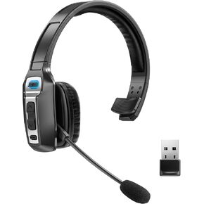 سماعة رأس بلوتوث من تراكر، سماعة رأس لاسلكية V5.2 مع ميكروفون مطور وخاصية إلغاء الضوضاء بالذكاء الاصطناعي، سماعة رأس بلوتوث على الأذن مع كتم صوت لمركز اتصال مكتب السائق in Kuwait