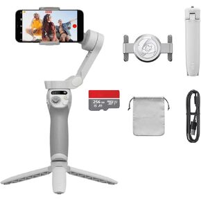 مثبت جيمبال للهواتف الذكية المحمولة DJI Osmo ثلاثي المحاور، جيمبال للهاتف لهاتف iPhone، Andriod، ShotGuides، ActiveTrack 6.0، مثبت تسجيل فيديو لـ TikTok، والسفر، ويوتيوب، مع 256 جيجابايت MSD in Kuwait