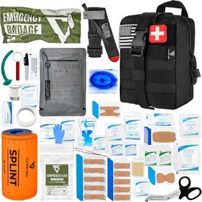 CareTac IFAK Trauma & First Aid Kit with CAT Gen 7 Tourniquet – Military-Grade Tactical Medical Kit Includes Israeli Bandage, Chest Seal, Splint & CPR Mask for Bleed Control, Gunshot Wounds & More in Saudi Arabia
