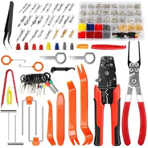 969Pcs Automotive Pin Connectors Kit,28 Types Electrical Terminal Pins Kit with Crimp Tool Male&Female Wire Connector Terminal Wire Harness 1/1.5/1.8/2.2/2.3/2.8/3.5mm (969PCS Pin Kit & Crimp Tool) in Kuwait