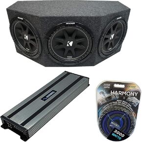 مجموعة Harmony Audio Kicker Bundle Comp C10 Triple 10 بوصة مضخم صوت محمل بقدرة 1500 وات صندوق فرعي و Harmony HA-A1500.1 Amp in Kuwait
