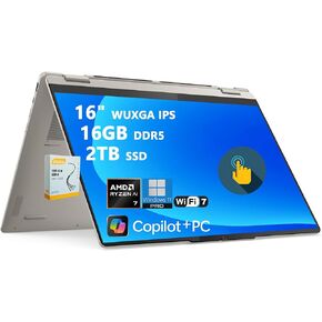 لينوفو يوجا 7 2 في 1 مساعد الطيار + كمبيوتر محمول AI | شاشة WUXGA IPS Touch مقاس 16 بوصة | AMD Ryzen AI 7 350 (ما يصل إلى 50 قطعة علوية) | 16 جيجابايت DDR5 1 تيرابايت SSD | لـ Creator Designer Business Professional Win11 Pro مع ملحق DLCA in Kuwait