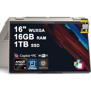 Lenovo Yoga 7 16 2 في 1 كمبيوتر محمول 16 بوصة WUXGA IPS Glossy Touch Intel 12-core Ultra 7 155U 16GB DDR5 1TB SSD بصمة خلفية لمصمم الأعمال الاحترافي Win11Pro ICP Hub مع Copilot AI in Kuwait