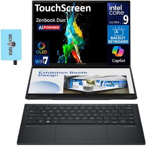 ASUS Zenbook Duo AI Powered 2-in-1 Laptop 14.0" Touchscreen OLED WUXGA Display (Intel Ultra 9-285H, 32GB LPDDR5X, 2TB PCIe SSD, Backlit KB, WiFi 7, 2 Thunderbolt 4, Win 11 Home) w/DKZ Hub in Kuwait