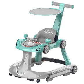 مشاية أطفال بعجلات، مشايات أطفال قابلة للطي 7 في 1 للأولاد والبنات من عمر 6 إلى 12 شهرًا مع صينية إطعام وموسيقى، أضواء، هزاز، مظلة شمسية، دواسة نطاطة، سرعة عجلة قابلة للتعديل، مشاية دفع (أسود) in Kuwait