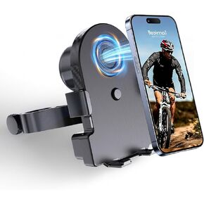 حامل هاتف للدراجة مع مكبر صوت 2 في 1 لاسلكي لركوب الدراجات، تصنيف IP44 مقاوم للماء، بطارية 2000 مللي أمبير في الساعة، رفيق موسيقى لركوب الدراجات في الهواء الطلق متوافق مع Apple/Android (4.7-6.7 بوصة) in Kuwait