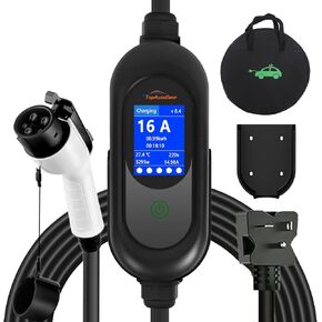 Tesla Charger, Level 2 EV Charger 50Amp 240V with NEMA 14-50 Plug, 25FT Cable Portable Electric Car Charging Station for Tesla Model S/3/X/Y/Cybertruck, Home & Outdoor Use, Delay Timer, LCD Display in Kuwait