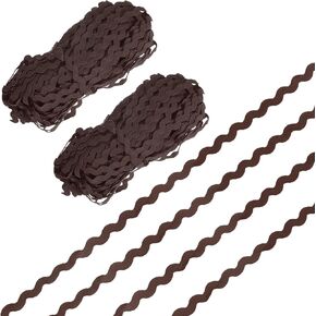 شريط ريك راك مكون من قطعتين، 28 ياردة 5 مم / 0.2 بوصة شريط تشذيب مموج للخياطة/الحرف اليدوية/الملابس/الديكور، زخرفة من البوليستر RIC Rac [أرجواني داكن] in Kuwait