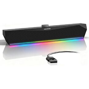 ColorFire Monitor Speakers,Computer Speakers,PC Speakers for Monitor,RGB Touch Lights,Computer SoundBar for PCUSB-C/A Powered 3.5mm Input,Plug-and-Play,Clear Sound for Desktop Laptop,Smart TV(Black) in Saudi Arabia