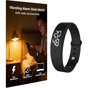 Vibrating Alarm Clock Watch for Heavy Sleepers, Silent Wake Up Bracelet & Smart Wristband, Wearable Vibration Wrist Alarm, Non-Audible Sleep Wristband for Men & Women in Saudi Arabia