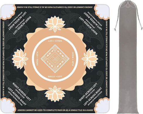 بساط ماجونج للطاولة مع حقيبة حمل، 31.5 * 31.5 بوصة بساط ألعاب مانع للانزلاق لتقليل الضوضاء من أجل ماجونج، والبوكر، وألعاب الطاولة، والدومينو (أزرق) in Kuwait