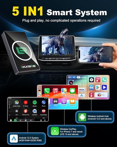 إصدار ترقية Magic Box 2026 (مروحة تبريد مدمجة) محول CarPlay اللاسلكي ومحول Android Auto اللاسلكي، بث Netflix، YouTube، للسيارات المزودة بـ OEM Wired CarPlay/Android Auto in Kuwait