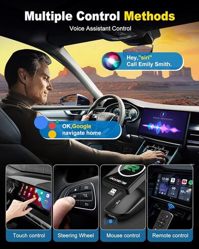 إصدار ترقية Magic Box 2026 (مروحة تبريد مدمجة) محول CarPlay اللاسلكي ومحول Android Auto اللاسلكي، بث Netflix، YouTube، للسيارات المزودة بـ OEM Wired CarPlay/Android Auto in Kuwait