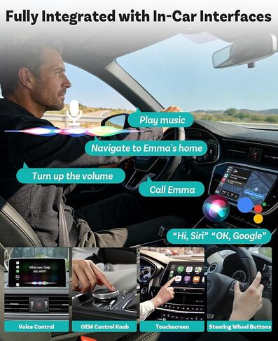 محول OTTOCAST Mini Pico 2026 اللاسلكي CarPlay لأجهزة iPhone وAndroid - قم بتوصيل وتشغيل محول Android التلقائي، اتصال سريع، صغير وموفر للمساحة in Kuwait