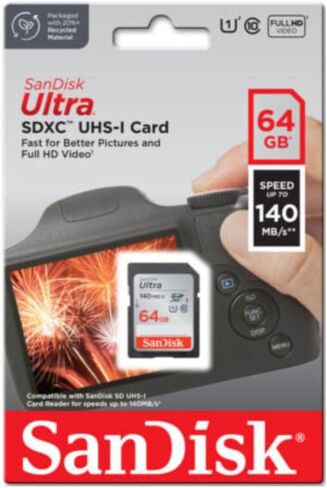 SanDisk 64GB Ultra Class 10 140 MB/s UHS-I SDXC Memory Card (5-Pack) Bundle with All-in-One High Speed Card Reader (6 Items) in Saudi Arabia