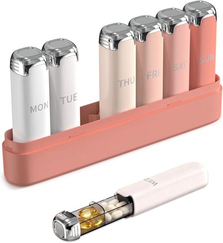 Weekly Pill Organizer for Women - Pink 7 Day Pill Box with 21 Compartments, 3 Times a Day Large Travel Medicine Case & Vitamin Dispenser for Daily Medications, Cute Design in Saudi Arabia