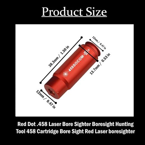 GOTICAL Red Dot .458 Laser Bore Sighter Boresight Hunting Tool 458 Cartridge Bore Sight Red Laser boresighter in Saudi Arabia