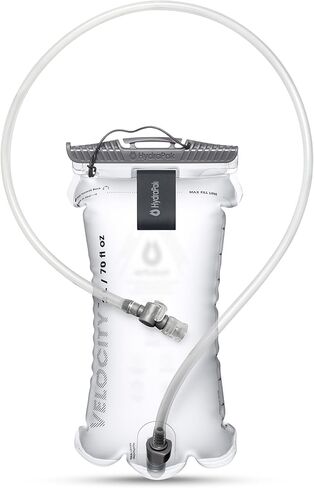 خزان ترطيب HydraPak Velocity (1.5 لتر أو 2 لتر)، قربة مياه رفيعة، صمام عض ذاتي الغلق، مانع للتسرب، قابل للعكس، آمن للاستخدام في غسالة الأطباق in Saudi Arabia