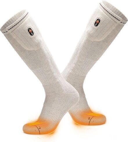 ORORO Heated Socks with Wool-Blend Fabric, Electric Foot Warmer with Toe and Sole Heating, Battery Powered Socks in Saudi Arabia