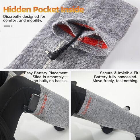 Heated Socks for Men & Women, Rechargeable Electric Thermal Socks with 5000mAh Curved Battery, 4 Heat Levels, Washable, Warm Winter Foot Warmers for Skiing, Hiking, Hunting, Outdoor Work in Saudi Arabia