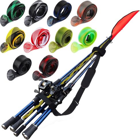 Soulchen Multi Fishing Rod Carrier, Can hold 10 rods, Including 10Pcs Fishing Rod Sleeve, Lightweight Easy Carry for Transport and Storage,Gift for Fishermen in Saudi Arabia