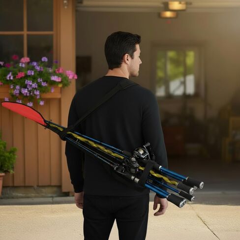 Soulchen Multi Fishing Rod Carrier, Can hold 10 rods, Including 10Pcs Fishing Rod Sleeve, Lightweight Easy Carry for Transport and Storage,Gift for Fishermen in Saudi Arabia