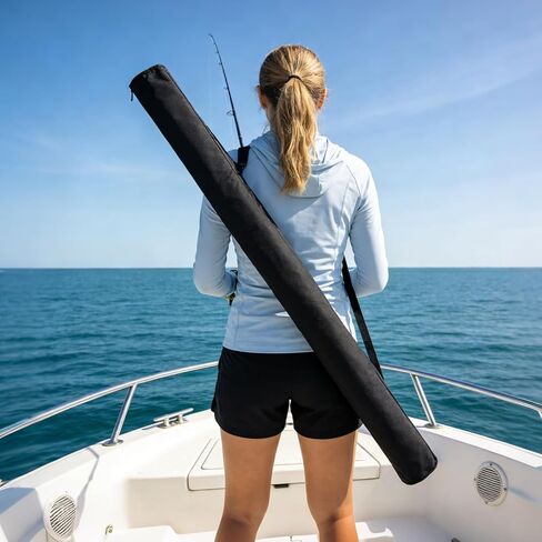 حقيبة عمود الصيد، حقيبة تخزين عمود الصيد، حقائب تنظيم قضيب قماش أكسفورد أسود للمعدات والمعدات والسفر والأنشطة الخارجية، هدايا عملية شخصية للصيادين in Kuwait