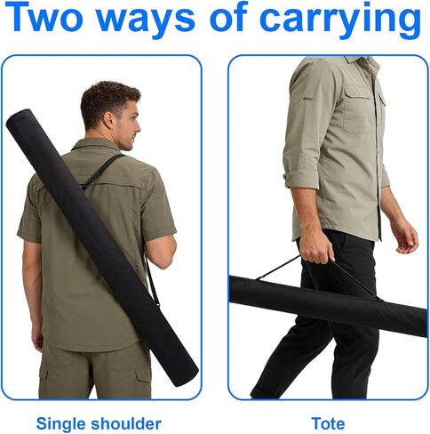 حقيبة عمود الصيد، حقيبة تخزين عمود الصيد، حقائب تنظيم قضيب قماش أكسفورد أسود للمعدات والمعدات والسفر والأنشطة الخارجية، هدايا عملية شخصية للصيادين in Kuwait