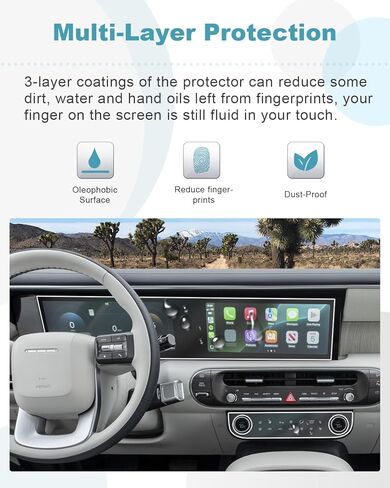 CDEFG 6 قطع لـ 2026 Hyundai Palisade واقي شاشة لـ 2026 Hyundai Palisade إكسسوارات مزدوجة 12.3 بوصة تعمل باللمس وعرض تيار متردد نانو يغطي الشاشة HD واضح in Saudi Arabia