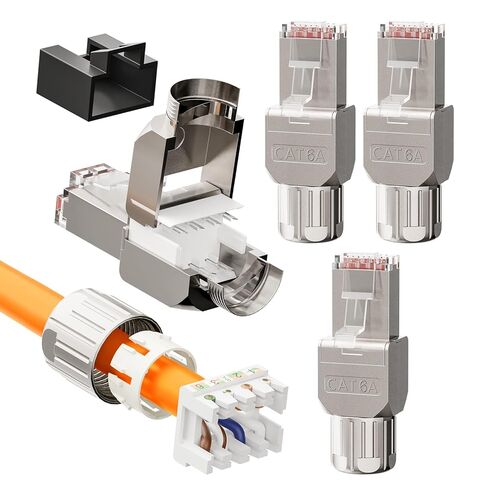 VCELINK RJ45 Toolless Connector, Zinc Alloy Shielded Tool Free Ethernet Plug, Up to 10 Gbps, Support 22 to 24 AWG Network Cable (CAT7, 12-Pack) in Saudi Arabia