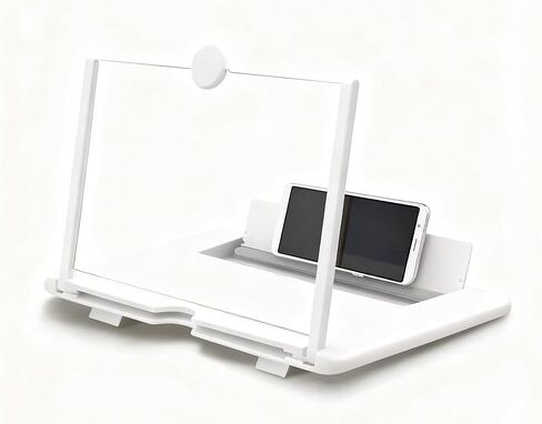 12-inch Phone Screen Magnifier, Foldable Phone Stand with Screen Magnification Function | Hands-Free Viewing of Enlarged Images (White) in Saudi Arabia