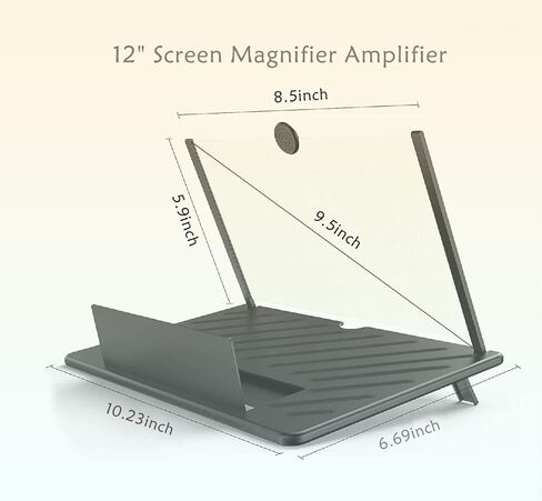 12-inch Phone Screen Magnifier, Foldable Phone Stand with Screen Magnification Function | Hands-Free Viewing of Enlarged Images (White) in Saudi Arabia