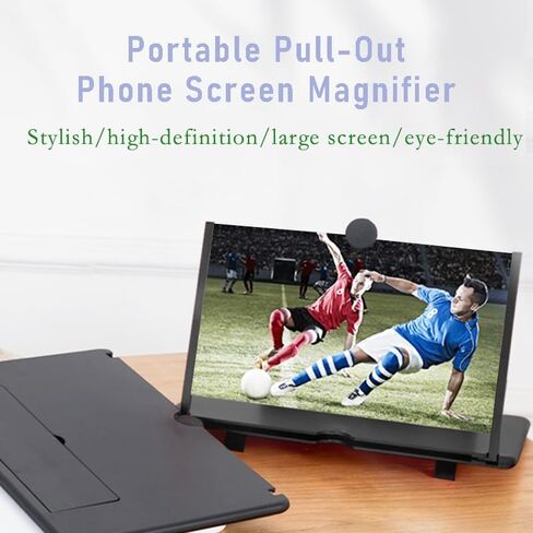 12-inch Phone Screen Magnifier, Foldable Phone Stand with Screen Magnification Function | Hands-Free Viewing of Enlarged Images (White) in Saudi Arabia
