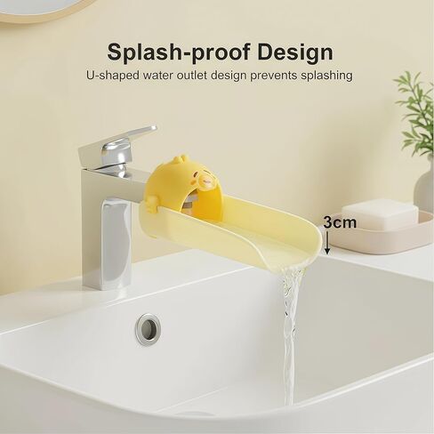 2 Pack Faucet Extender for Toddlers, Silicone Faucet Extender, Easy Install Sink Spout Extender for Kids Hand Washing Fits Standard and Gooseneck Faucet (Yellow & Green) in Saudi Arabia