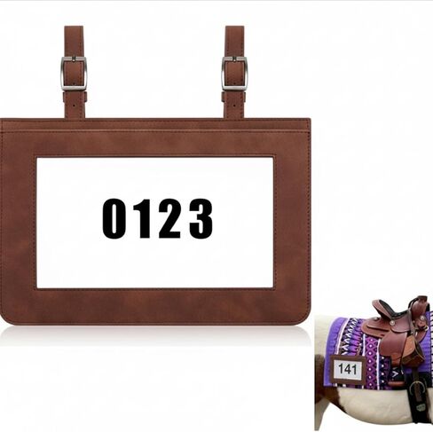 Horse Performance Number Holder Leather Number Holder Clip for Horse Leather Harness Show Pig Cattle Cow Goat Show Supplies Horse Show Holder in Saudi Arabia