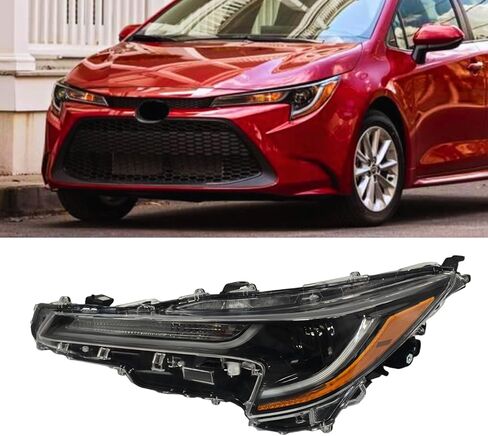 مجموعة المصابيح الأمامية متوافقة مع قاعدة تويوتا كورولا 2014 2015 2016/CE/C/LE Eco/LE/L/S Plus/S/Sedan ذات 4 أبواب LED للمصابيح الأمامية لجانب السائق الأيسر CR14A01L in Kuwait