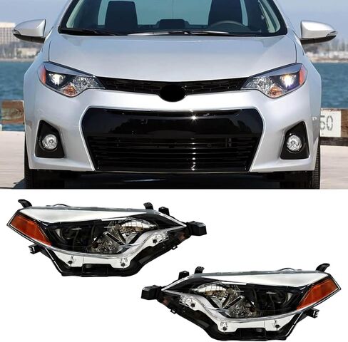 مجموعة المصابيح الأمامية متوافقة مع قاعدة تويوتا كورولا 2014 2015 2016/CE/C/LE Eco/LE/L/S Plus/S/Sedan ذات 4 أبواب LED للمصابيح الأمامية لجانب السائق الأيسر CR14A01L in Kuwait