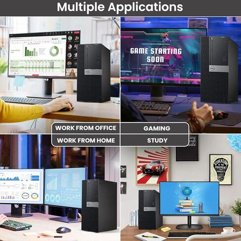 كمبيوتر سطح المكتب Dell Gaming Tower - Intel Core i5-7500 الجيل السابع 3.4 جيجا هرتز - ذاكرة الوصول العشوائي DDR4 سعة 16 جيجابايت - SSD سعة 256 جيجابايت - GeForce GT 1030 - لوحة مفاتيح وماوس RGB - WiFi - Windows 11 Pro - كمبيوتر الألعاب (متجدد) in Kuwait