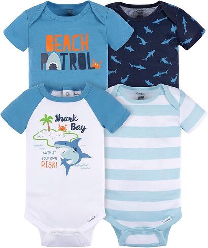 Gerber Baby Boys' 4-Pack Short Sleeve Onesies Bodysuits in Saudi Arabia
