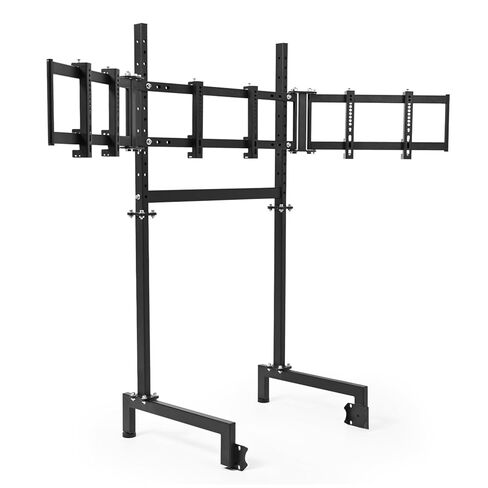 Suppllueer Racing Simulator Triple Monitor Stand Adjustable for 24-32 Inch Screens Triple-Screen Display Stand Compatible with Round Tube Cockpit in Kuwait