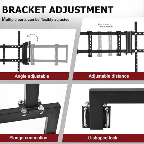 Suppllueer Racing Simulator Triple Monitor Stand Adjustable for 24-32 Inch Screens Triple-Screen Display Stand Compatible with Round Tube Cockpit in Kuwait