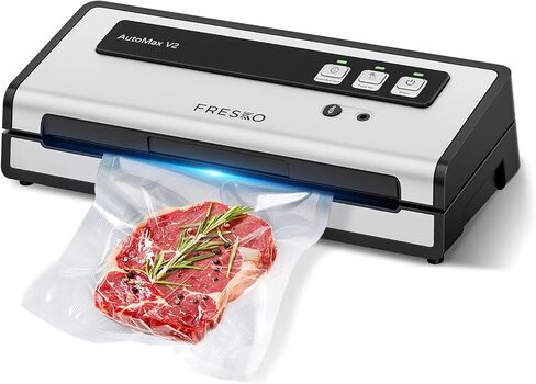 FRESKO Professional Vacuum Sealer V6 with Built-in Bag Roll Storage & Cutter, 2 Rolls Bags Included in Kuwait