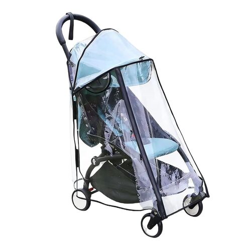 Highly Clear Stroller Thick Rain Cover Fit for Babyzen YOYO, Extend Pram Wind Cover Baby Stroller Accessories Weather Shield Full Coverage Zipper Opening Waterproof Breathable with Side mesh in Kuwait
