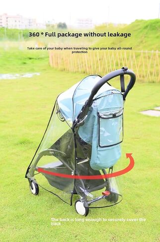 Highly Clear Stroller Thick Rain Cover Fit for Babyzen YOYO, Extend Pram Wind Cover Baby Stroller Accessories Weather Shield Full Coverage Zipper Opening Waterproof Breathable with Side mesh in Kuwait