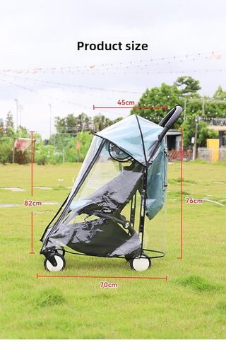 Highly Clear Stroller Thick Rain Cover Fit for Babyzen YOYO, Extend Pram Wind Cover Baby Stroller Accessories Weather Shield Full Coverage Zipper Opening Waterproof Breathable with Side mesh in Kuwait