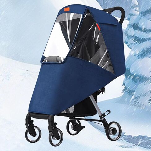 haozaikeji Universal Stroller Rain Cover Winter Stroller Cold Weather Shield Windproof Waterproof Baby Pram Buggy Travel Cover Dust Snow Protection Pushchair Accessory for Outdoors in Saudi Arabia