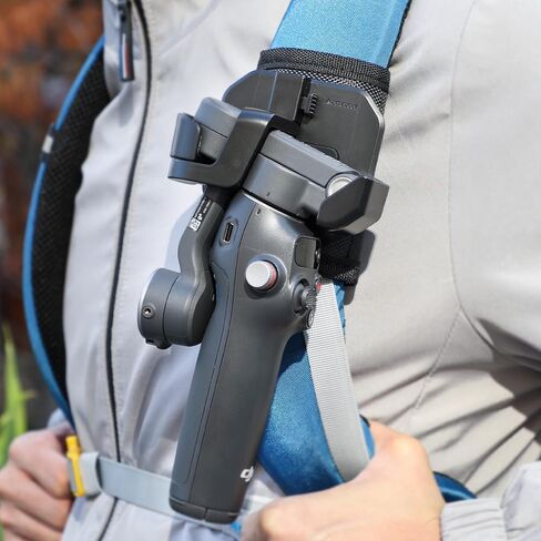 حزام ظهر AMAZEAR حامل سريع الفك لـ DJI OSMO Mobile 8/7 / 7Pro، OM7 Pro Accessories حامل مشبك حزام الكتف للتخزين والاختيار السريع والسهل، أسود in Kuwait